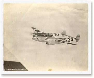 10-June 1944 - F-5B "Mary" caught on film over the English countryside just after D-Day.  (Rhymer Myers)